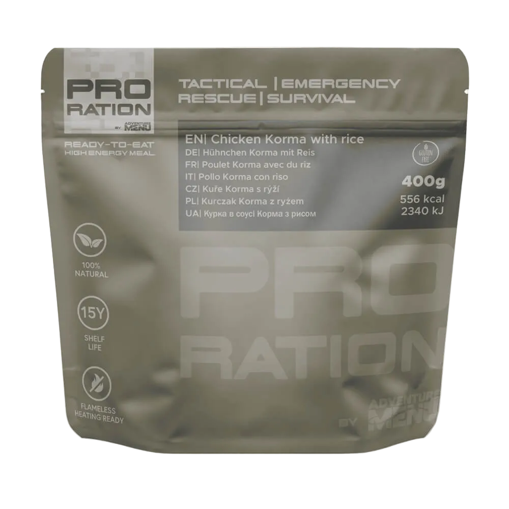 Pro Ration Chicken Korma With Rice - Γεύμα Επιβίωσης 15 Ετών Λήξη