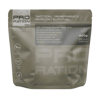 Pro Ration Chicken Korma With Rice - Γεύμα Επιβίωσης 15 Ετών Λήξη