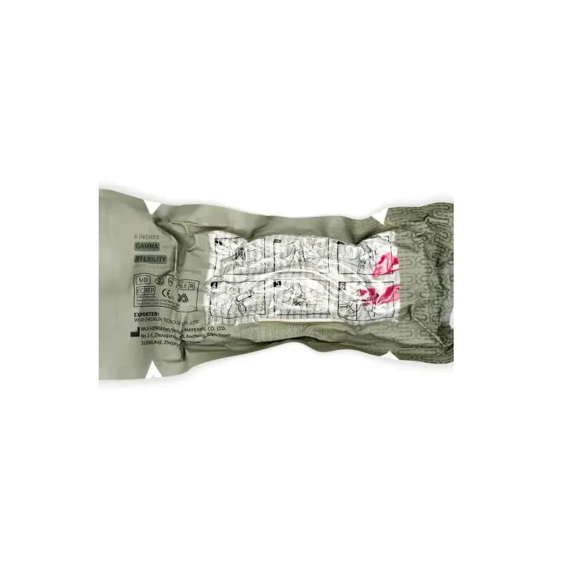RHINO RESCUE - Israeli Bandage - 6"RHINO RESCUE - Israeli Bandage - 6"
Specifications

Product size: 15cm*3.6m (Cotton pad 15cm*16cm)
Weight: 85 g
Material: 70% Cotton + 10% Spandex + 20% Synthetic FiNSO Gear