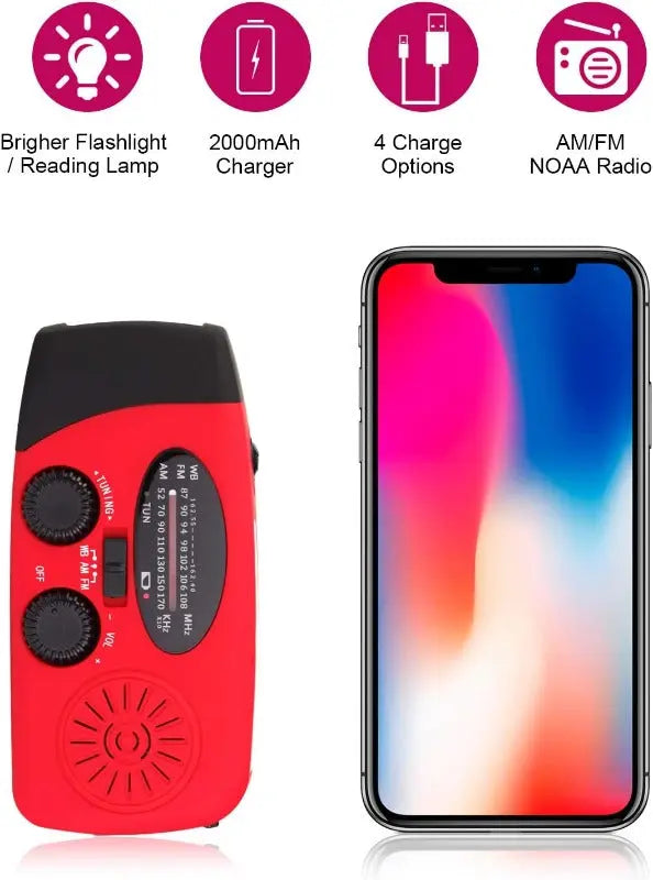 Ραδιόφωνο Με Φακό, Δυναμό, Ηλιακό Πάνελ Και Powerbank NSO Gear 