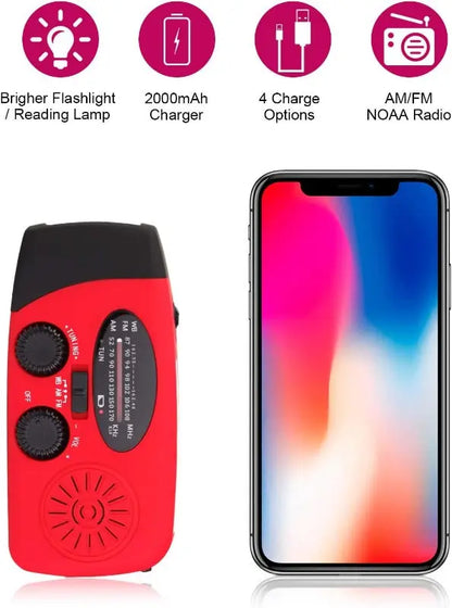 Ραδιόφωνο Με Φακό, Δυναμό, Ηλιακό Πάνελ Και Powerbank NSO Gear 