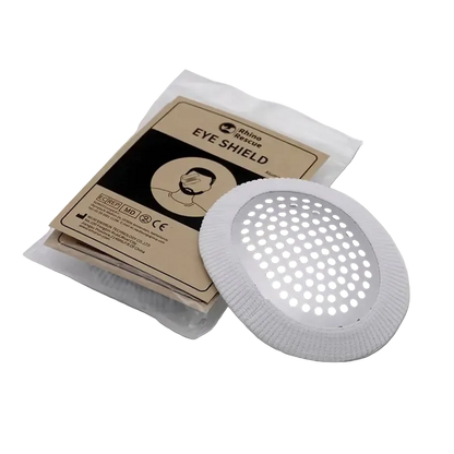 White eye shield with packaging on a white background