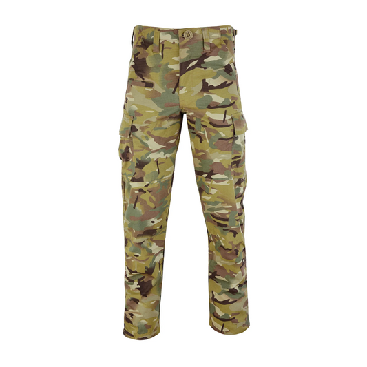 Camouflage pants on a white background