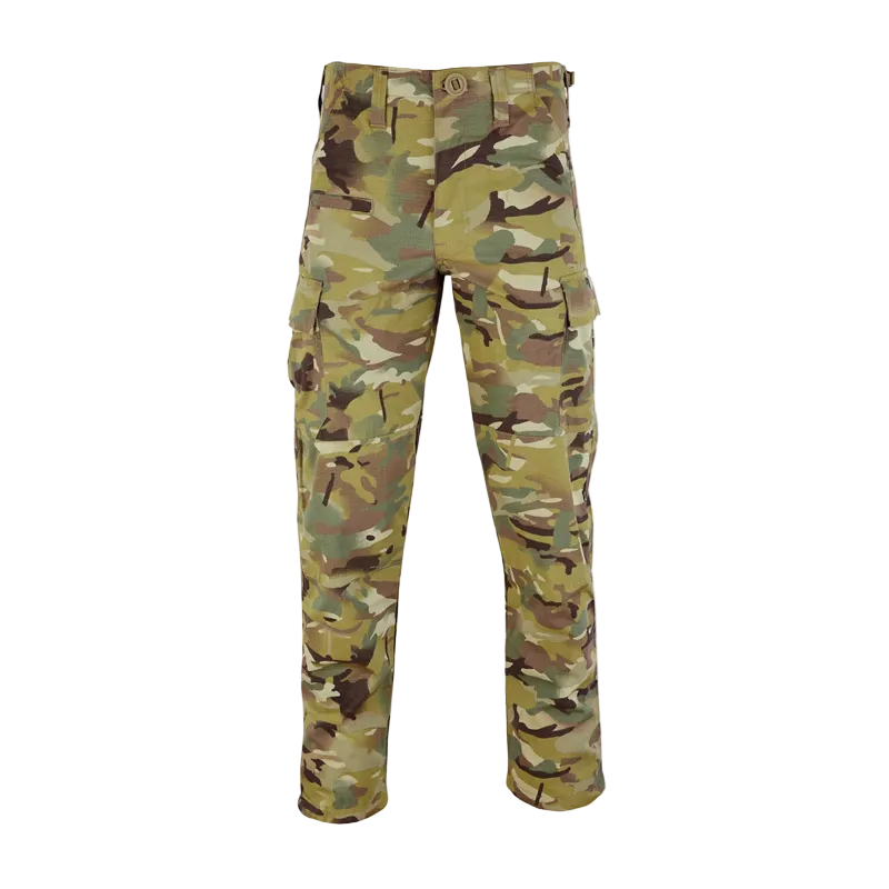 Camouflage pants on a white background