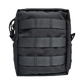 Black tactical bag with multiple straps on a white background