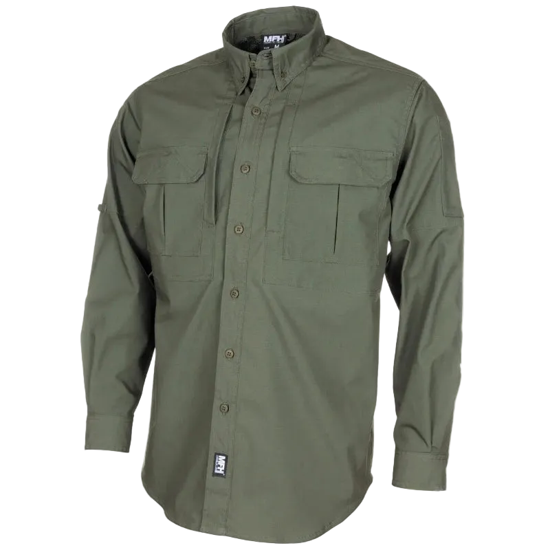 MFH Attack Shirt Long Sleeve OD Green Teflon Rip Stop - Τακτικό Μακρυμάνικο Πουκάμισο