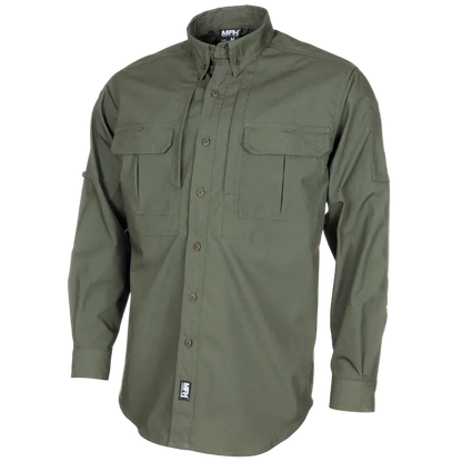 MFH Attack Shirt Long Sleeve OD Green Teflon Rip Stop - Τακτικό Μακρυμάνικο Πουκάμισο
