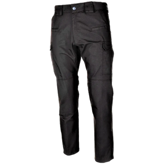 Black tactical pants on a white background