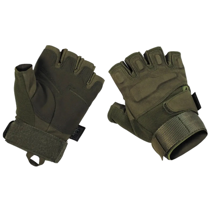Tactical gloves, "Pro", half fingers, olive