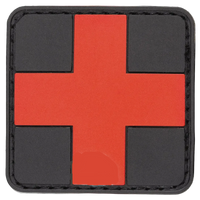 MFH Velcro Patch First Aid 3D Black/Red 5x5cm - Αυτοκόλλητο First Aid Tactical