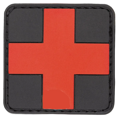 MFH Velcro Patch First Aid 3D Black/Red 5x5cm - Αυτοκόλλητο First Aid Tactical