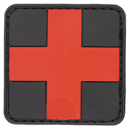 MFH Velcro Patch First Aid 3D Black/Red 5x5cm - Αυτοκόλλητο First Aid Tactical