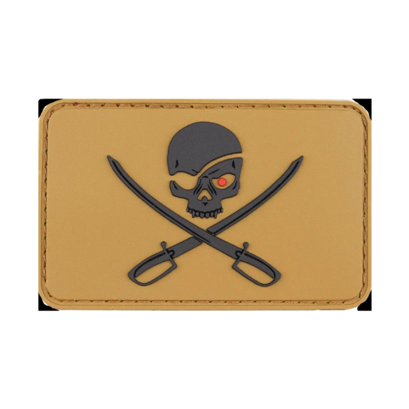 MFH Velcro Patch 3D Skull with Swords Coyote Tan - Σήμα Velcro Κρανίο με Σπαθιά
