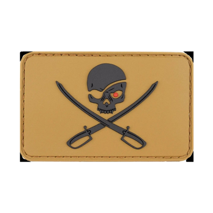 MFH Velcro Patch 3D Skull with Swords Coyote Tan - Σήμα Velcro Κρανίο με Σπαθιά