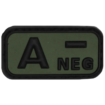 MFH Velcro Patch Blood Group A- 3D Black/OD Green - Αυτοκόλλητο Ομάδας Αίματος