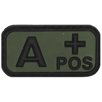 MFH Velcro Patch Blood Group A+ 3D Black/OD Green - Αυτοκόλλητο Ομάδας Αίματος