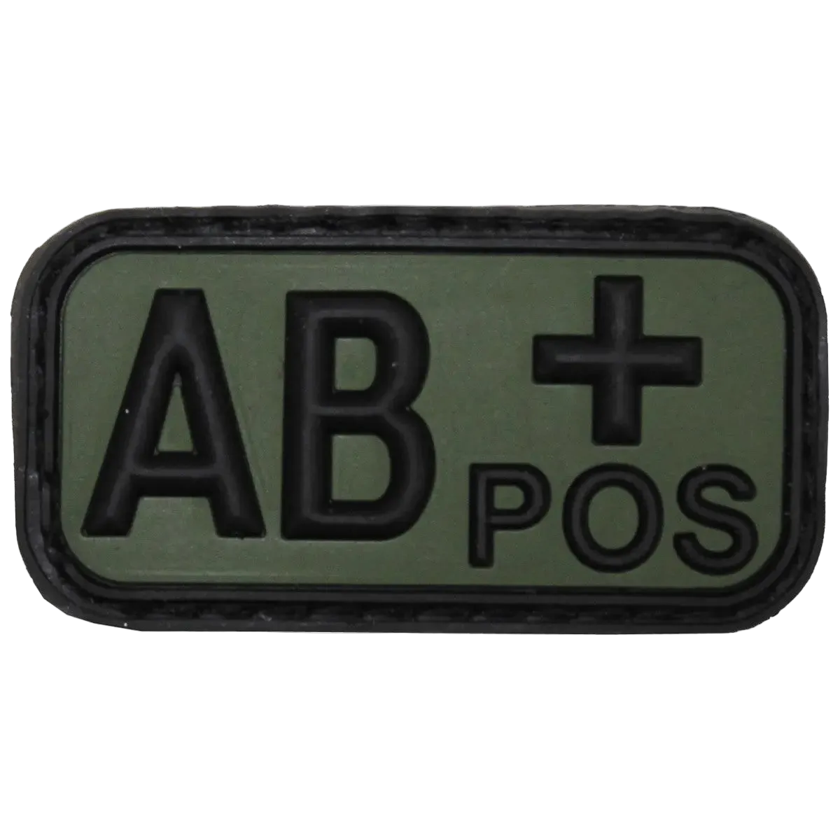 MFH 3D Velcro Patch "AB POS" Black/OD Green - Τακτικό Σήμα Ομάδας Αίματος
