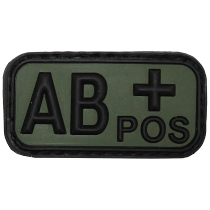 MFH 3D Velcro Patch "AB POS" Black/OD Green - Τακτικό Σήμα Ομάδας Αίματος