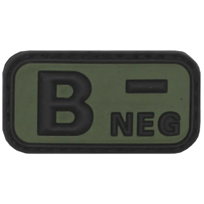 MFH Velcro Patch Blood Group B- 3D Black/OD Green - Αυτοκόλλητο Ομάδας Αίματος