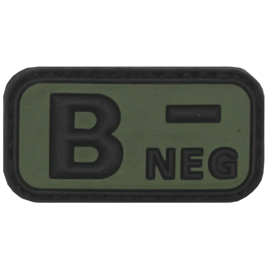 MFH Velcro Patch Blood Group B- 3D Black/OD Green - Αυτοκόλλητο Ομάδας Αίματος