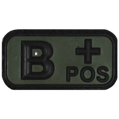 MFH Velcro Patch Blood Group B+ 3D Black/OD Green - Αυτοκόλλητο Ομάδας Αίματος