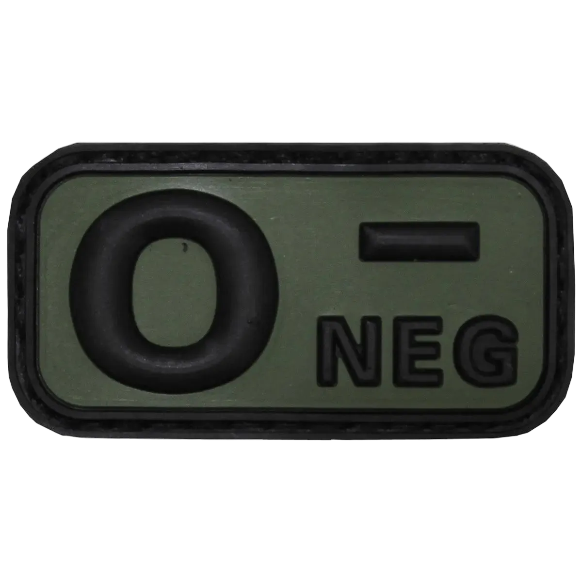 MFH Velcro Patch Blood Group O- 3D Black/OD Green - Αυτοκόλλητο Ομάδας Αίματος