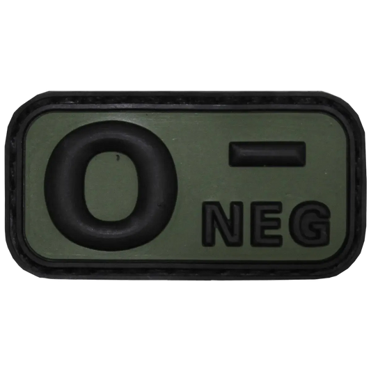 MFH Velcro Patch Blood Group O- 3D Black/OD Green - Αυτοκόλλητο Ομάδας Αίματος