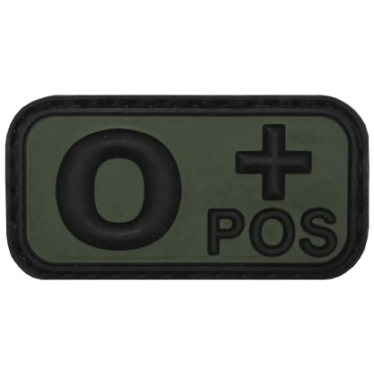 MFH Velcro Patch Blood Group O+ 3D Black/OD Green - Αυτοκόλλητο Ομάδας Αίματος