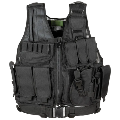 MFH Vest USMC with Belt Black - Τακτικό Γιλέκο με Ζώνη & MOLLE