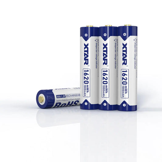 XTAR AAA 1620mWh Rechargeable Lithium Battery – 16340 Size – Pack of 4 NSO Gear 