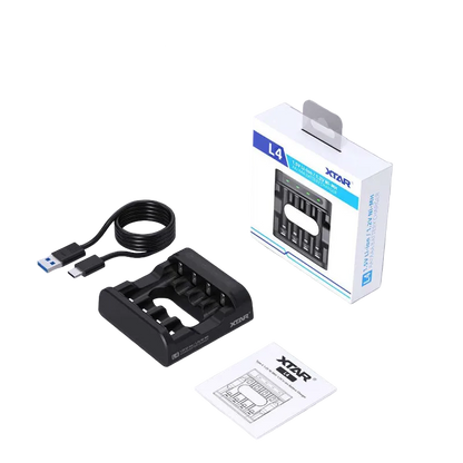XTAR L4 Smart Battery Charger - Φορτιστής Μπαταριών AA/AAA USB-C