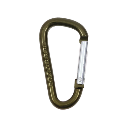 An olive green carabiner with a silver metal shackle, featuring the brand name 'YTTHER CARGO' embossed on the side, set against a plain white background.