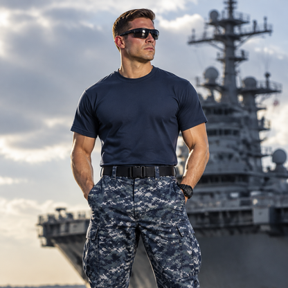 Survivors Blue Cotton Tactical T-Shirt - Επιχειρησιακό Μπλουζάκι Μπλε