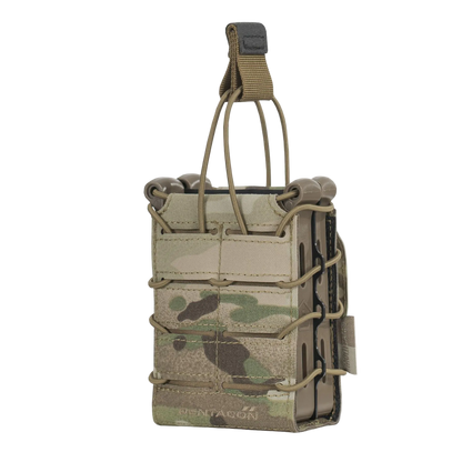Pentagon Elpis double rifle magazine pouch in Multicam, front view