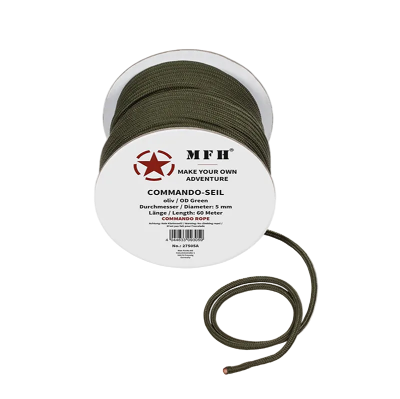 Spool of green paracord with MFH branding on a white background