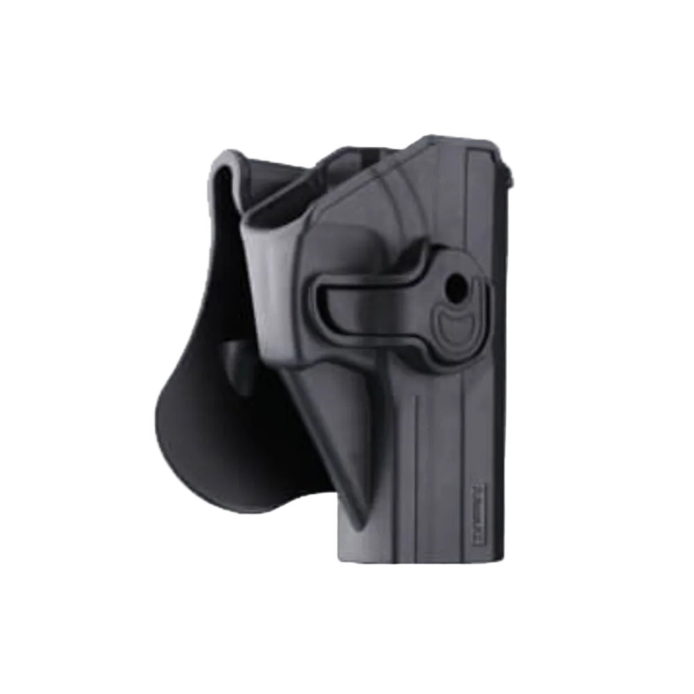 Black gun holster on a white background