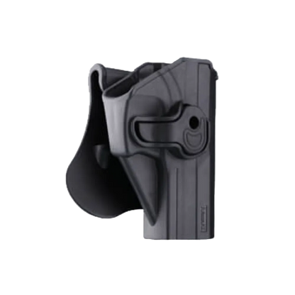 Black gun holster on a white background