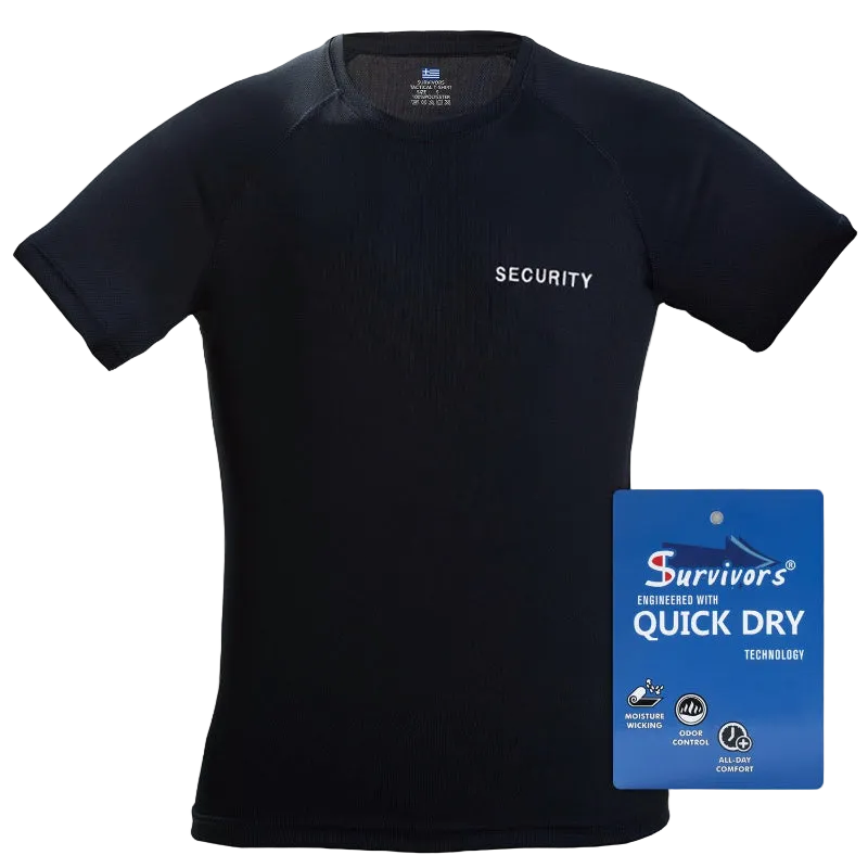 Survivors Quick Dry T-Shirt Security Black | Αντιιδρωτικό Μπλουζάκι Ασφαλείας