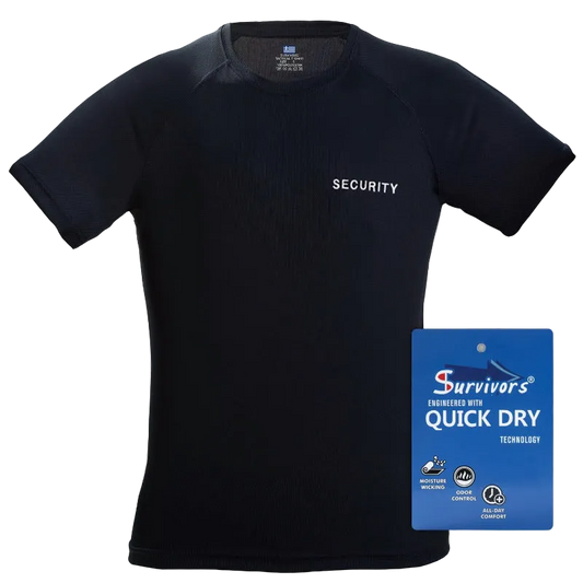 Survivors Quick Dry T-Shirt Security Black | Αντιιδρωτικό Μπλουζάκι Ασφαλείας
