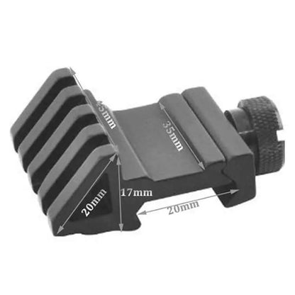 45 Degree picatinny rail offset 20mm45 Degree picatinny rail offset 20mm
Description

Full Mount Base
Fits any 20mm standard rail.
This tilted design for installing flashlight/laser in an unusual positNSO Gear