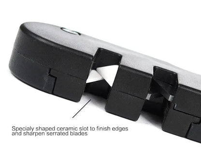 NSO Gear - sharpenerNSO Gear - sharpener 
Description

Pre-set carbides sharpen very dull edges quickly.
Specially shaped ceramic slot to finish edges and sharpen serrated blades.
TaperNSO Gear
