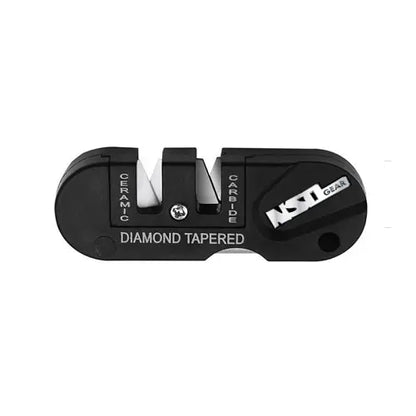 NSO Gear - sharpenerNSO Gear - sharpener 
Description

Pre-set carbides sharpen very dull edges quickly.
Specially shaped ceramic slot to finish edges and sharpen serrated blades.
TaperNSO Gear
