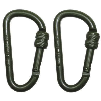 Carabiner, screw lock, D 8 mm x 8 cm, 2-pack, OD green NSO Gear
