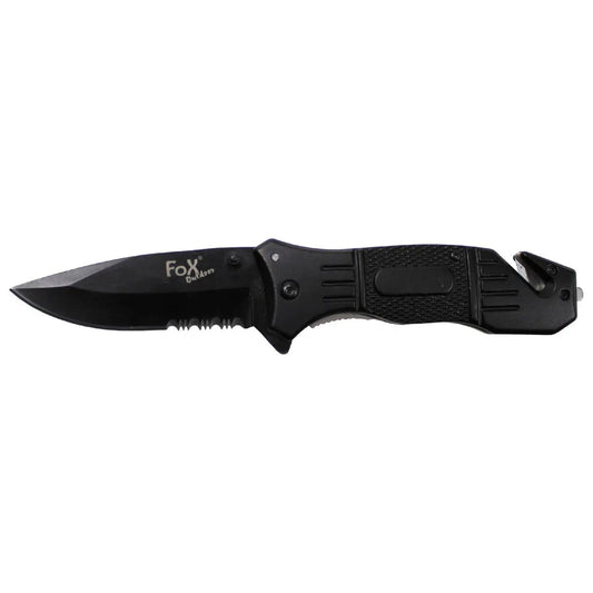 Folding knife, black with metal handle NSO Gear Folding Knife