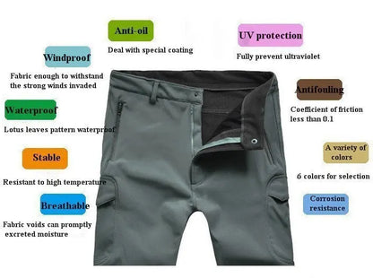 Hunting - Hiking Shark Skin Soft Shell pantsItem specifics


Sport Type:Camping &amp; Hiking

Outerwear Type: Pants

Lining Material:Polyester


Fit:Fits true to size, take your normal size


Material TechnoloNSO Gear