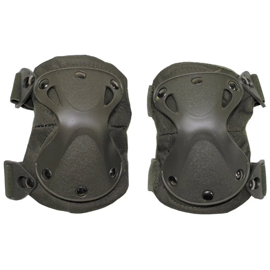 Knee Pads, "Defence", OD green NSO Gear knee and elbow protectors.
