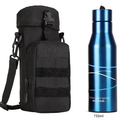 Molle Water Bottle PouchFeatures:* Made by high density nylon material* Able to attach to any molle webbing vest, bag, backpack or duty belt.  * Zipper opening for the main pouch, able to sNSO Gear