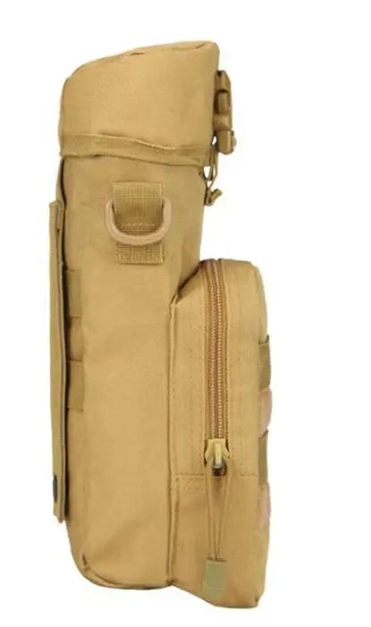 Molle Water Bottle PouchFeatures:* Made by high density nylon material* Able to attach to any molle webbing vest, bag, backpack or duty belt.  * Zipper opening for the main pouch, able to sNSO Gear