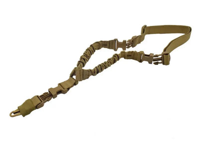Single Point Fast Release SlingSingle Point Fast Release Sling
Features:Single-point elastic bungee tactical rifle slingKeeps your weapon in reach and provides perfect balanceCompatible with both NSO Gear