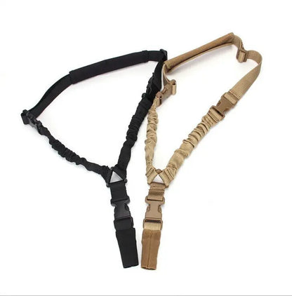 Single Point Fast Release SlingSingle Point Fast Release Sling
Features:Single-point elastic bungee tactical rifle slingKeeps your weapon in reach and provides perfect balanceCompatible with both NSO Gear